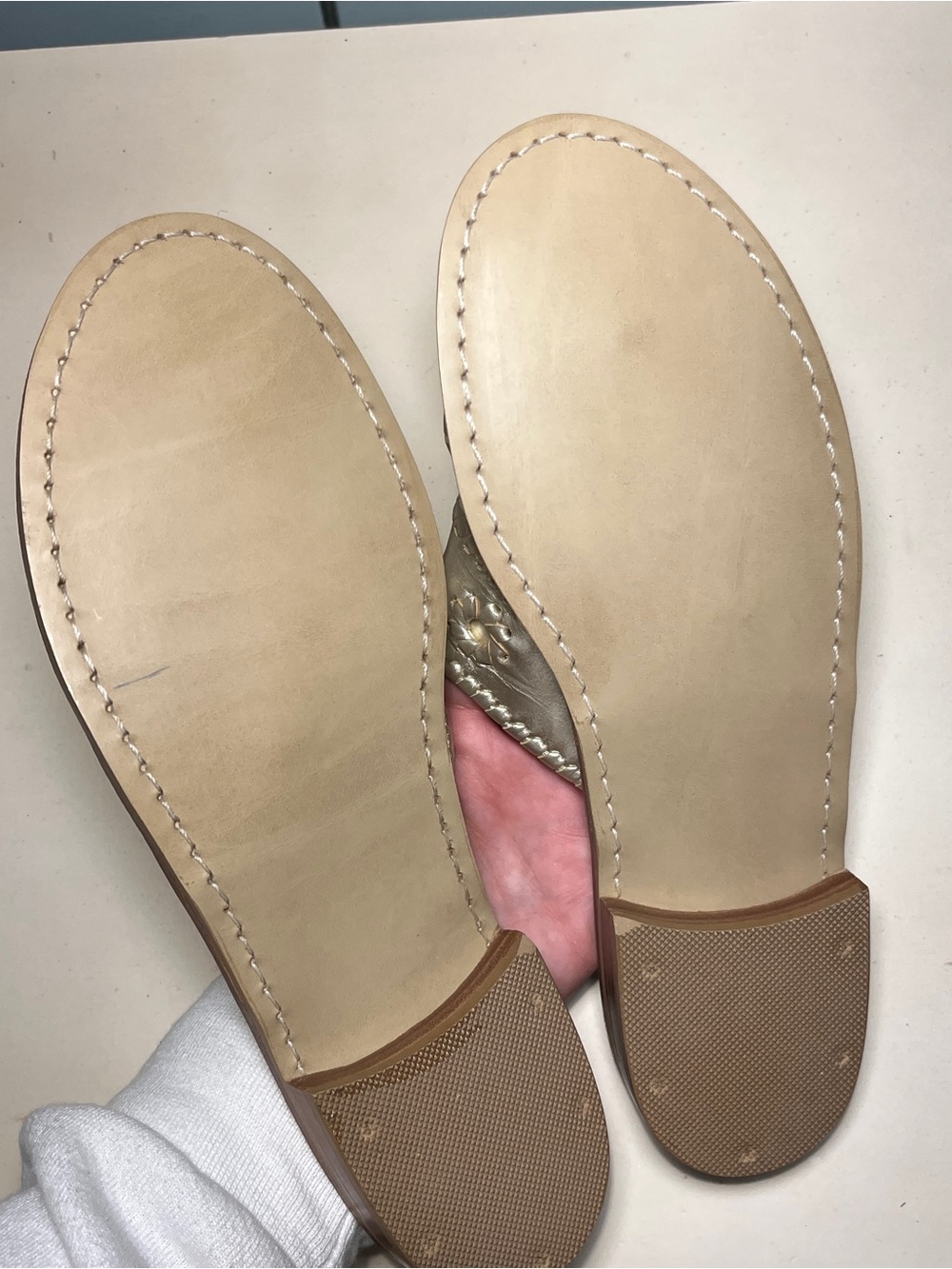 Jack Rogers Platinum Metallic Navajo Thong Sandals - Picture 3 of 4